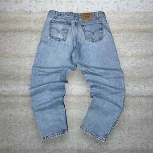 Vintage Orange Tab Levis Jeans 550 Relaxed Fit Tapered Leg Light Wash 90s